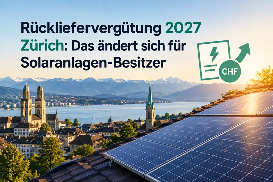 Rückliefervergütung 2027 Zürich – Solaranlage mit Batteriespeicher für optimierten Eigenverbrauch