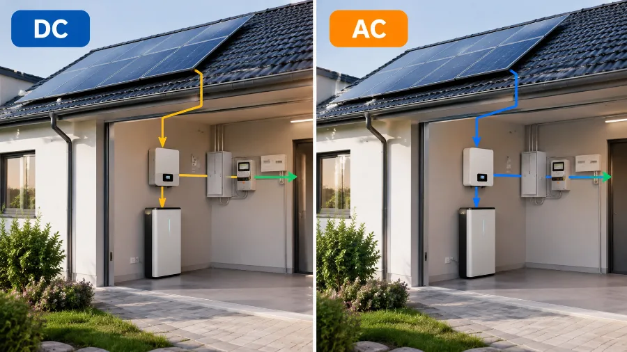 AC- vs. DC-gekoppelte Batteriespeicher in Photovoltaik